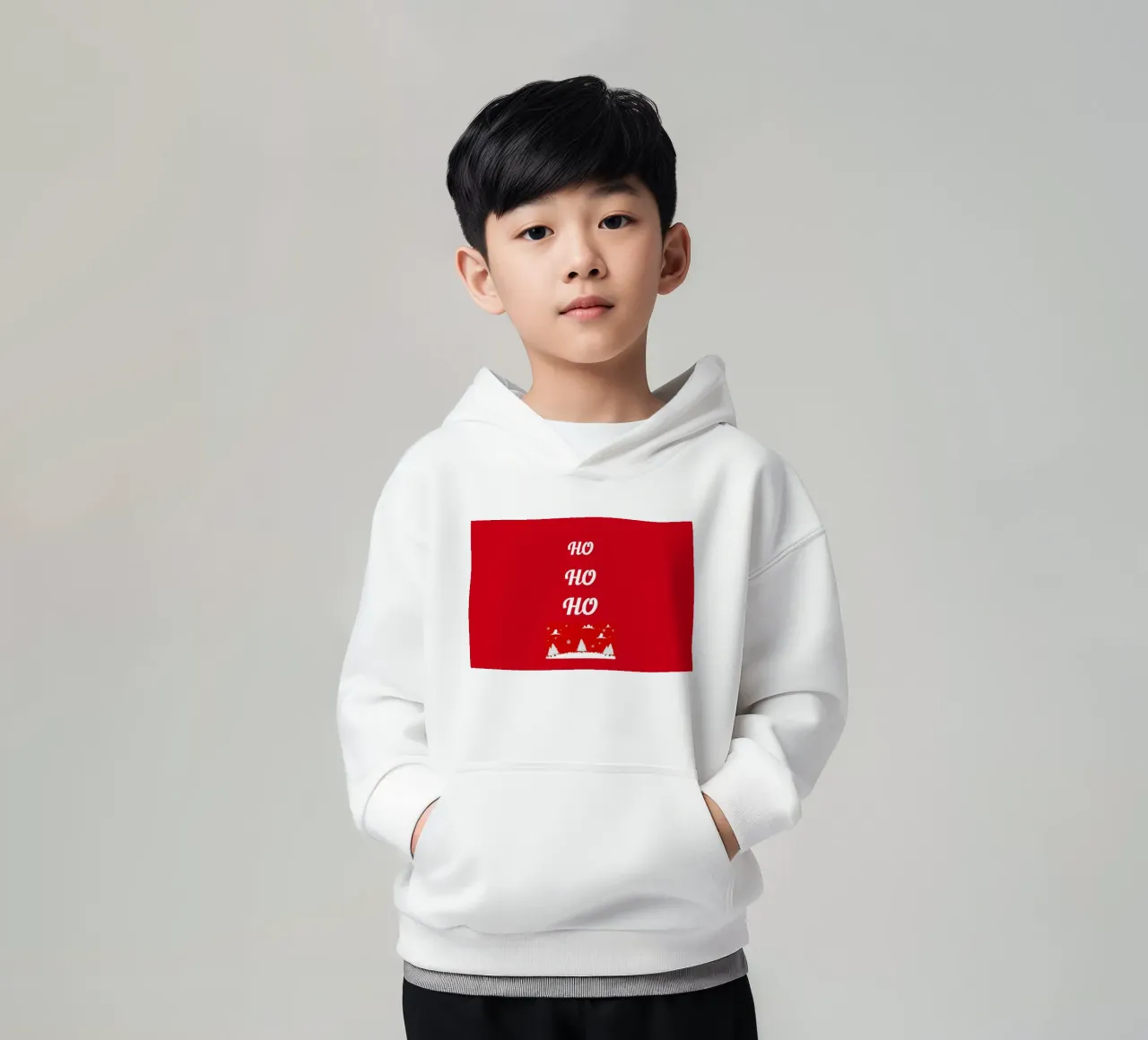 Design natalizio in rosso felpa bambino con cappuccio da BenCoStyle