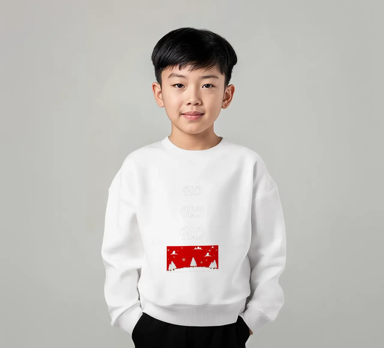 Design natalizio in rosso felpa bambino da BenCoStyle