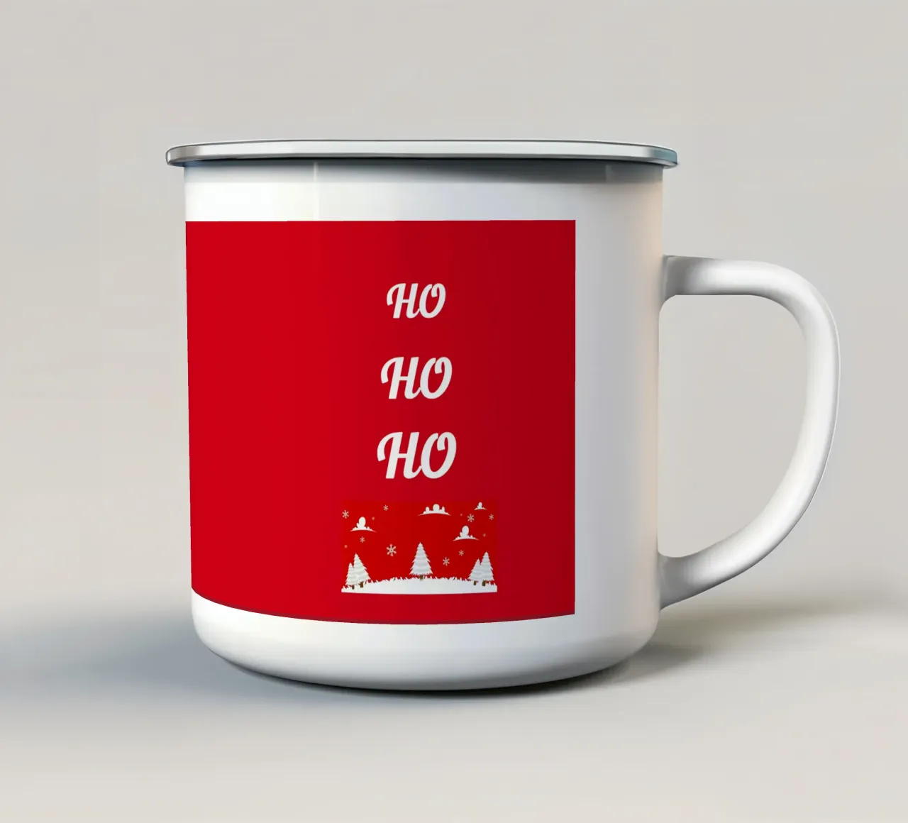 Kerstdesign in rood emaille mok van BenCoStyle