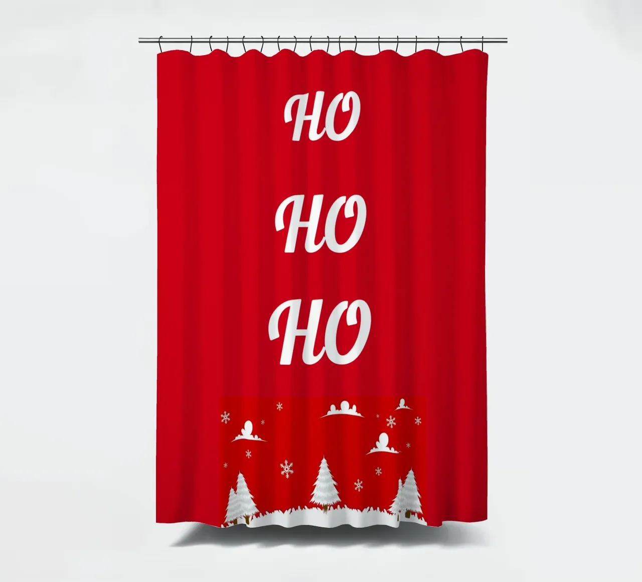 Kerstdesign in rood douchegordijn van BenCoStyle