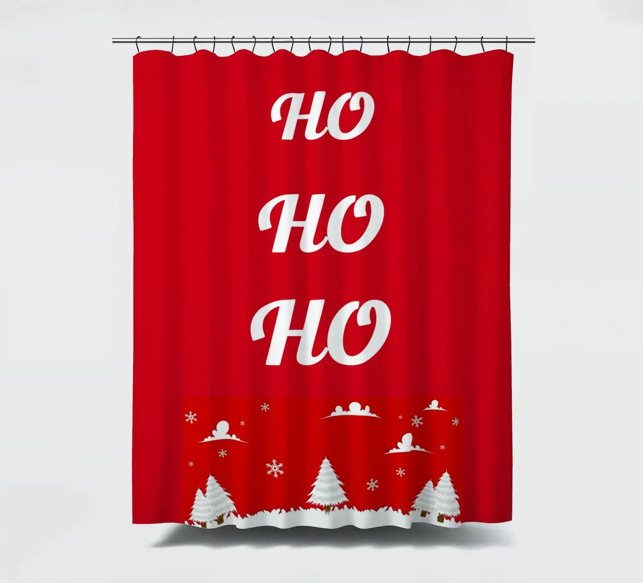 Kerstdesign in rood douchegordijn van BenCoStyle