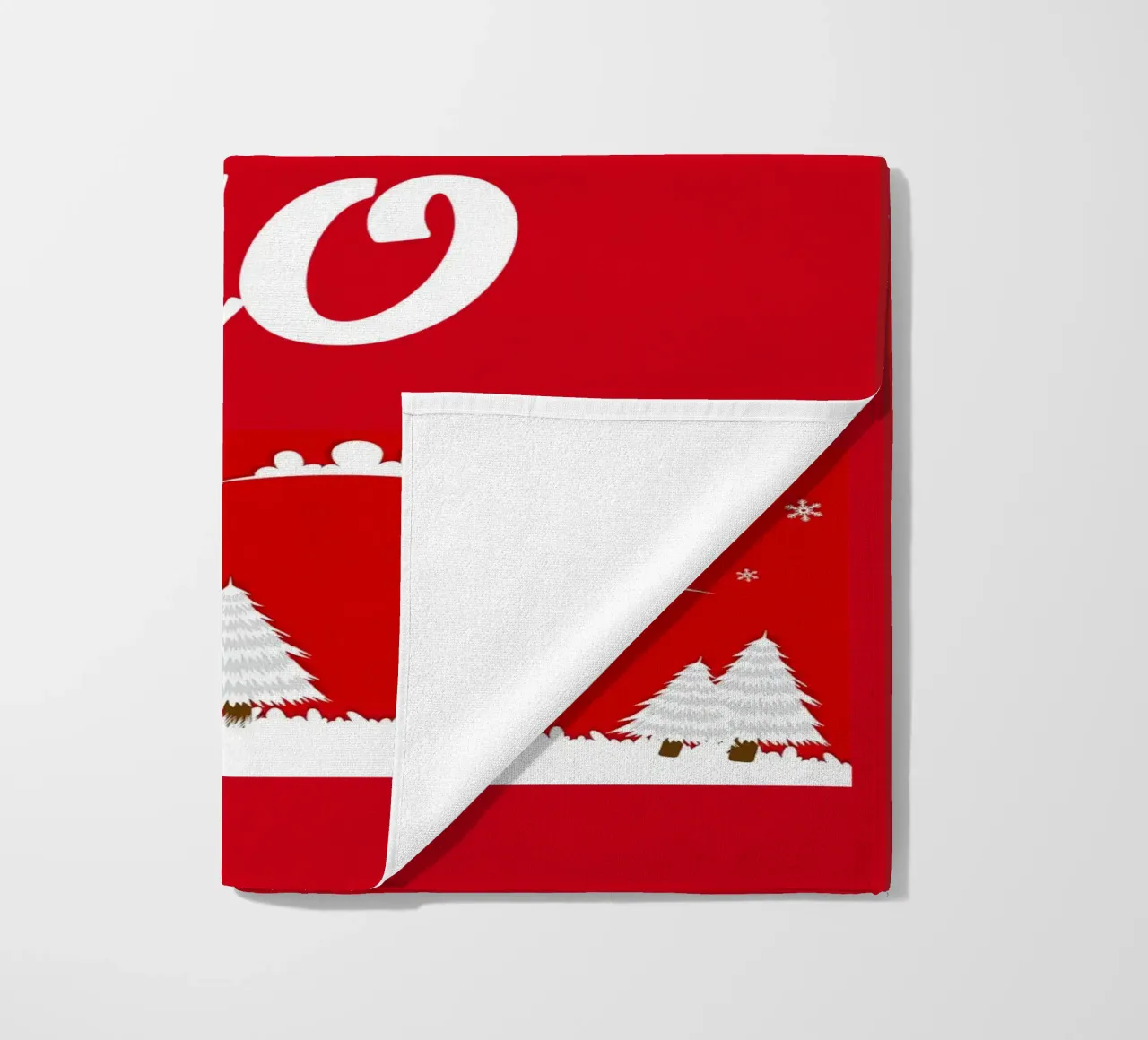 Design natalizio in rosso telo mare da BenCoStyle
