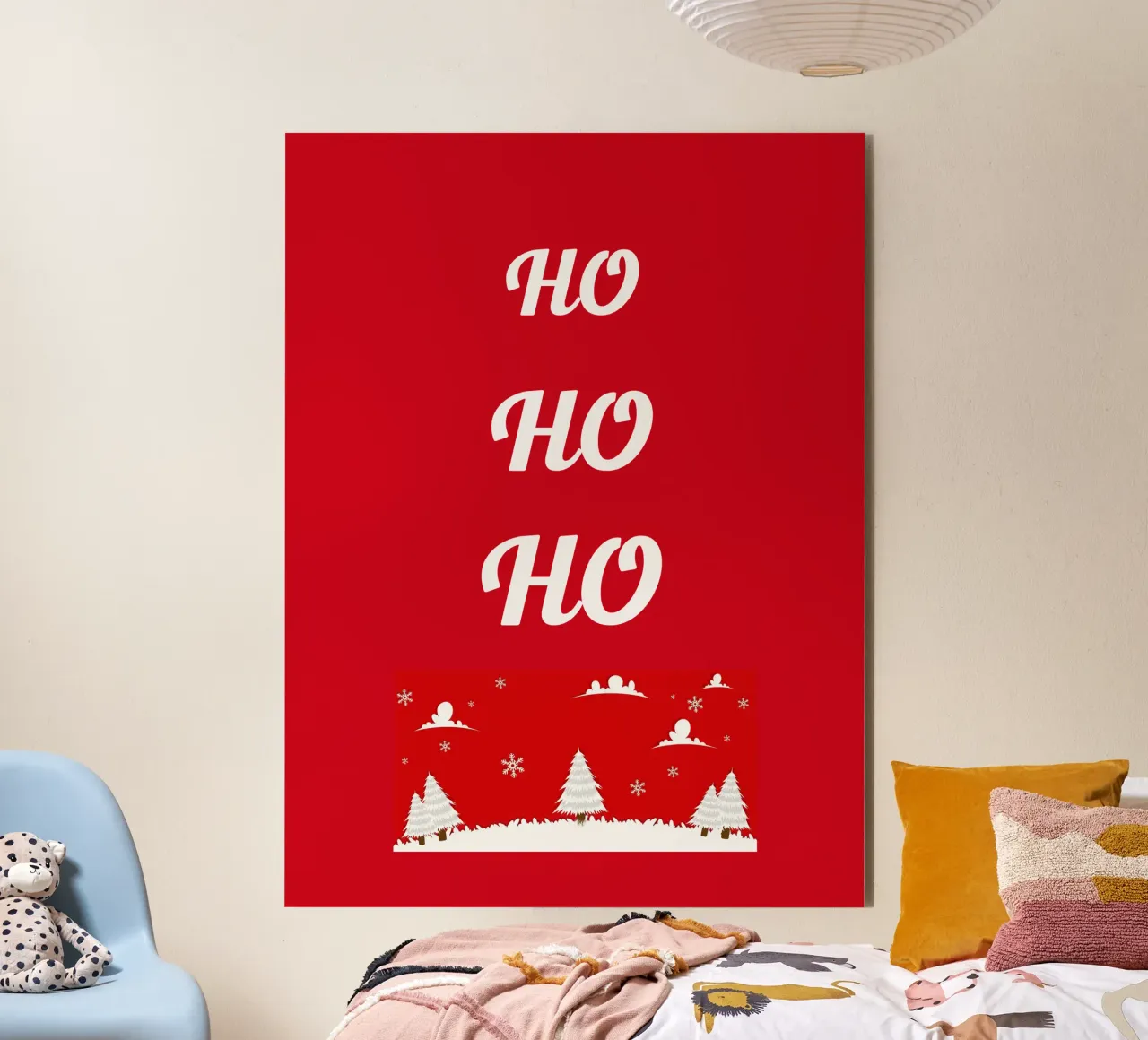 Design natalizio in rosso alluminio dibond da BenCoStyle