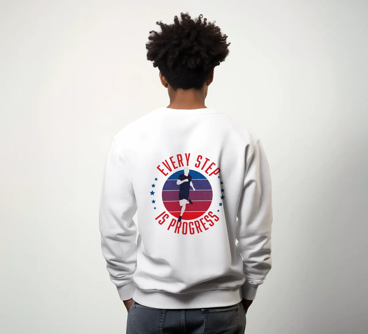 Cada paso significa progreso. Lema motivador sudadera de CalliLetters