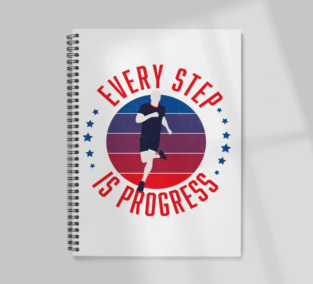 Every step means progress. Motivational slogan spiral notebook by CalliLetters