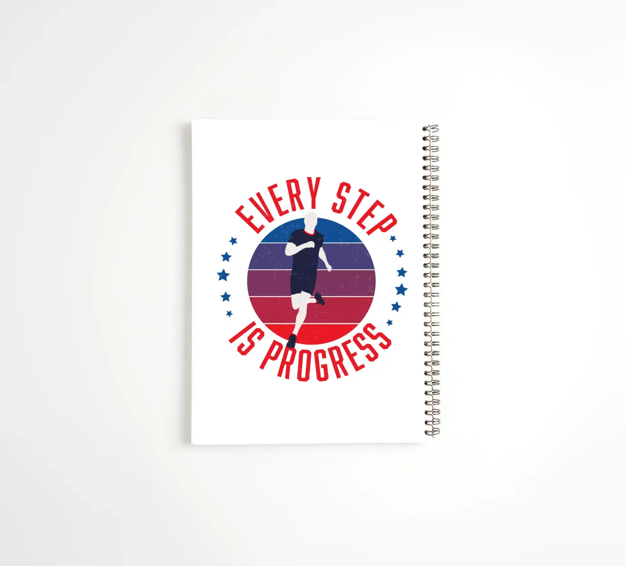 Every step means progress. Motivational slogan spiral notebook by CalliLetters