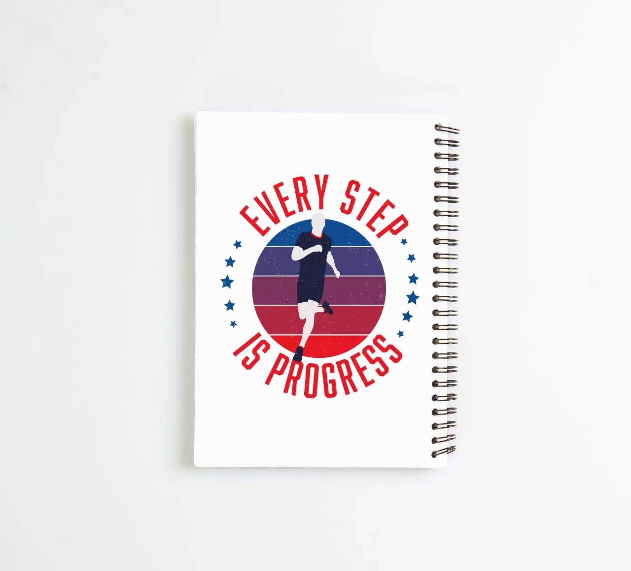 Every step means progress. Motivational slogan spiral notebook by CalliLetters