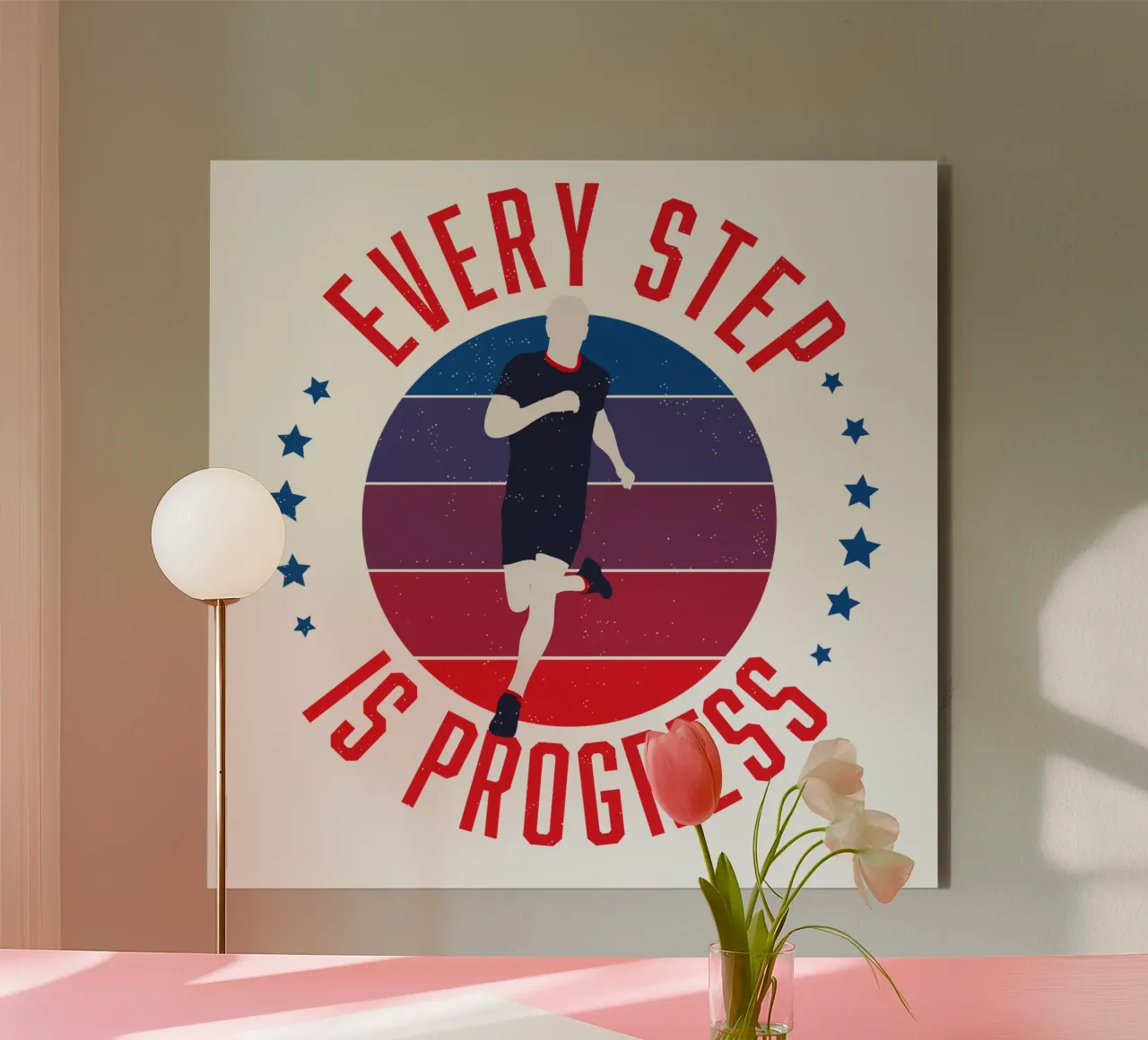 Ogni passo significa progresso. Slogan motivazionale alluminio dibond da CalliLetters