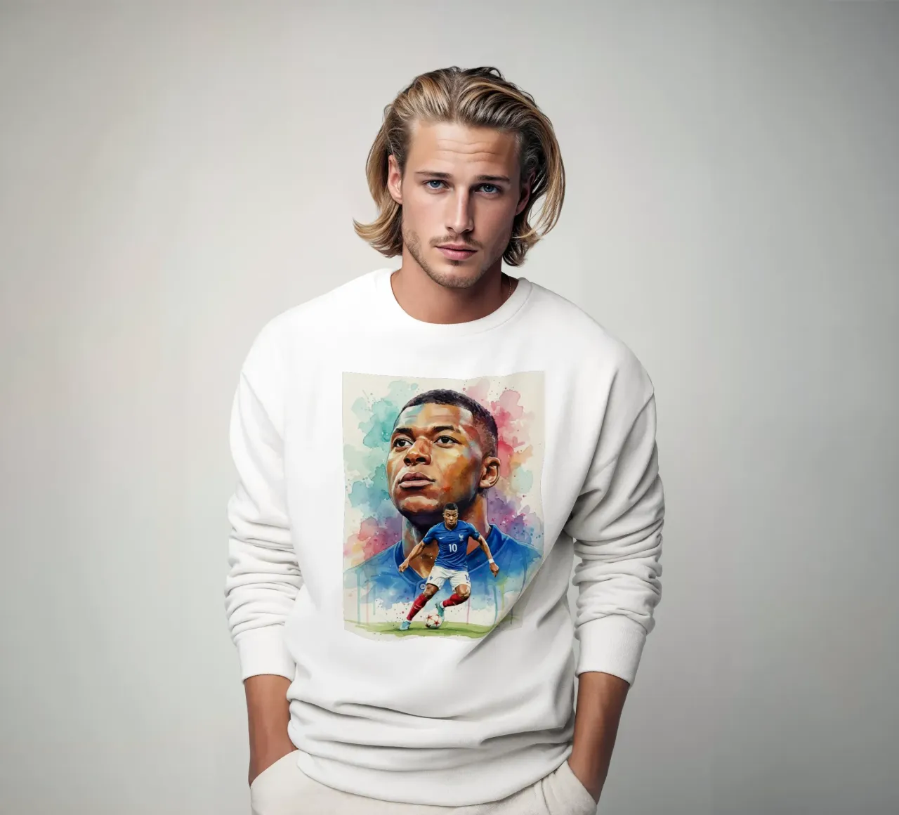 Mbappe abstracte kunst sweatshirt van Kalis