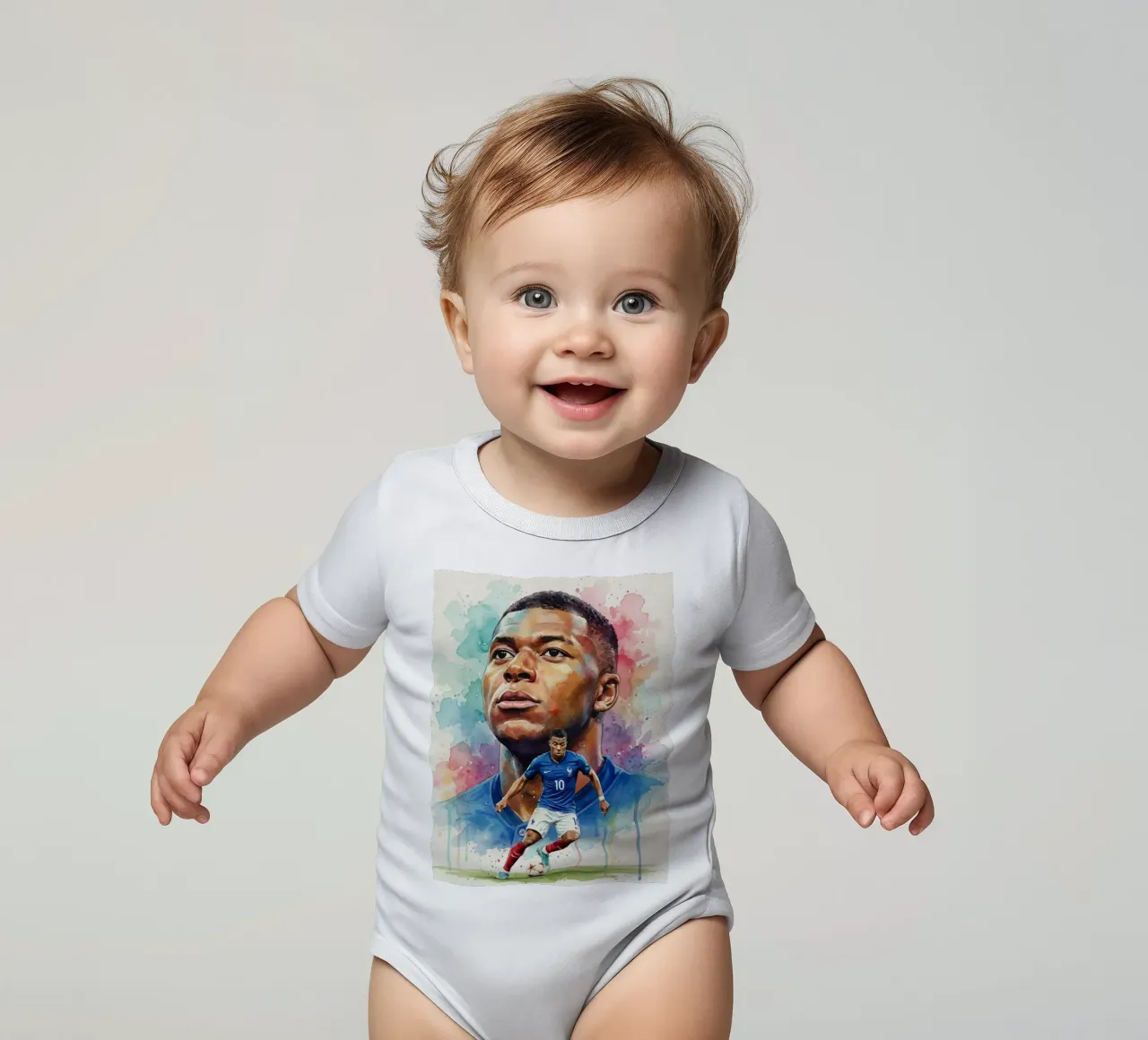 Mbappe abstracte kunst babyrompertje korte mouwen van Kalis