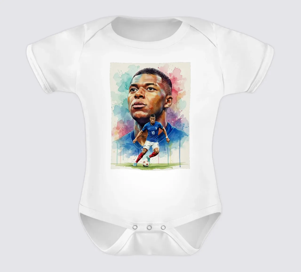 Mbappe abstracte kunst babyrompertje korte mouwen van Kalis