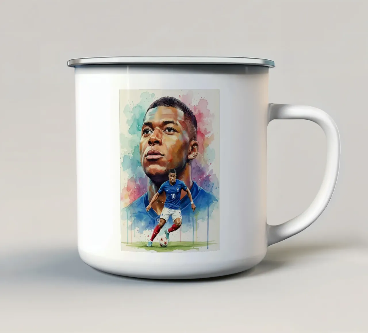 Mbappe abstracte kunst emaille mok van Kalis