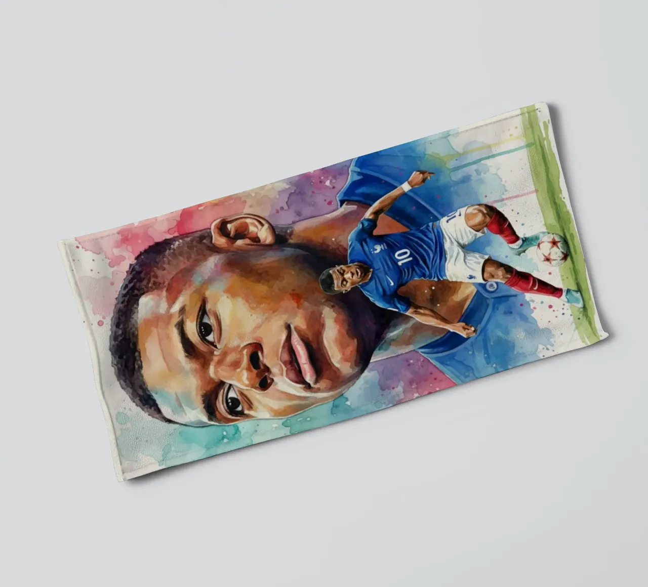 Mbappe abstract art towel by Kalis