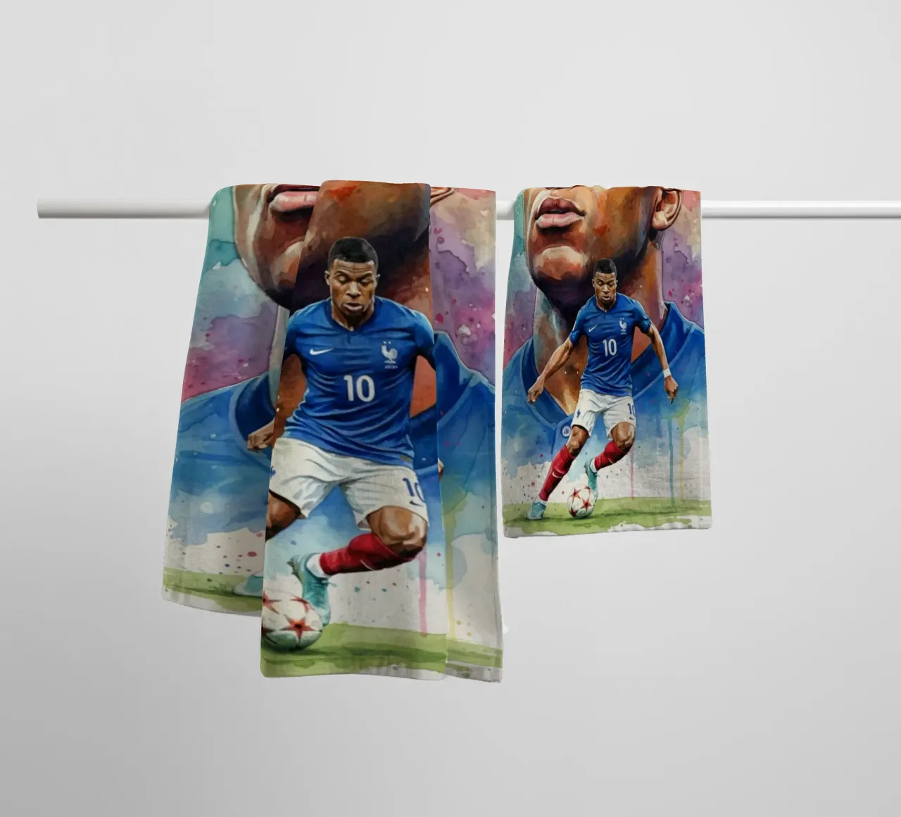 Mbappe abstract art towel by Kalis
