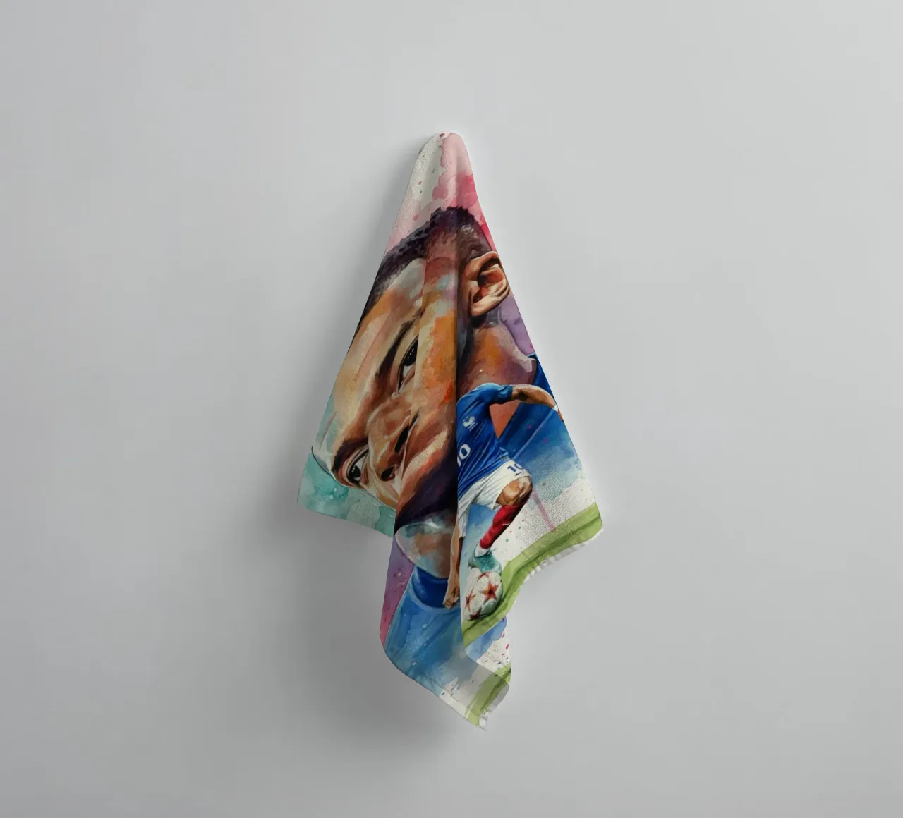 Mbappe abstract art towel by Kalis