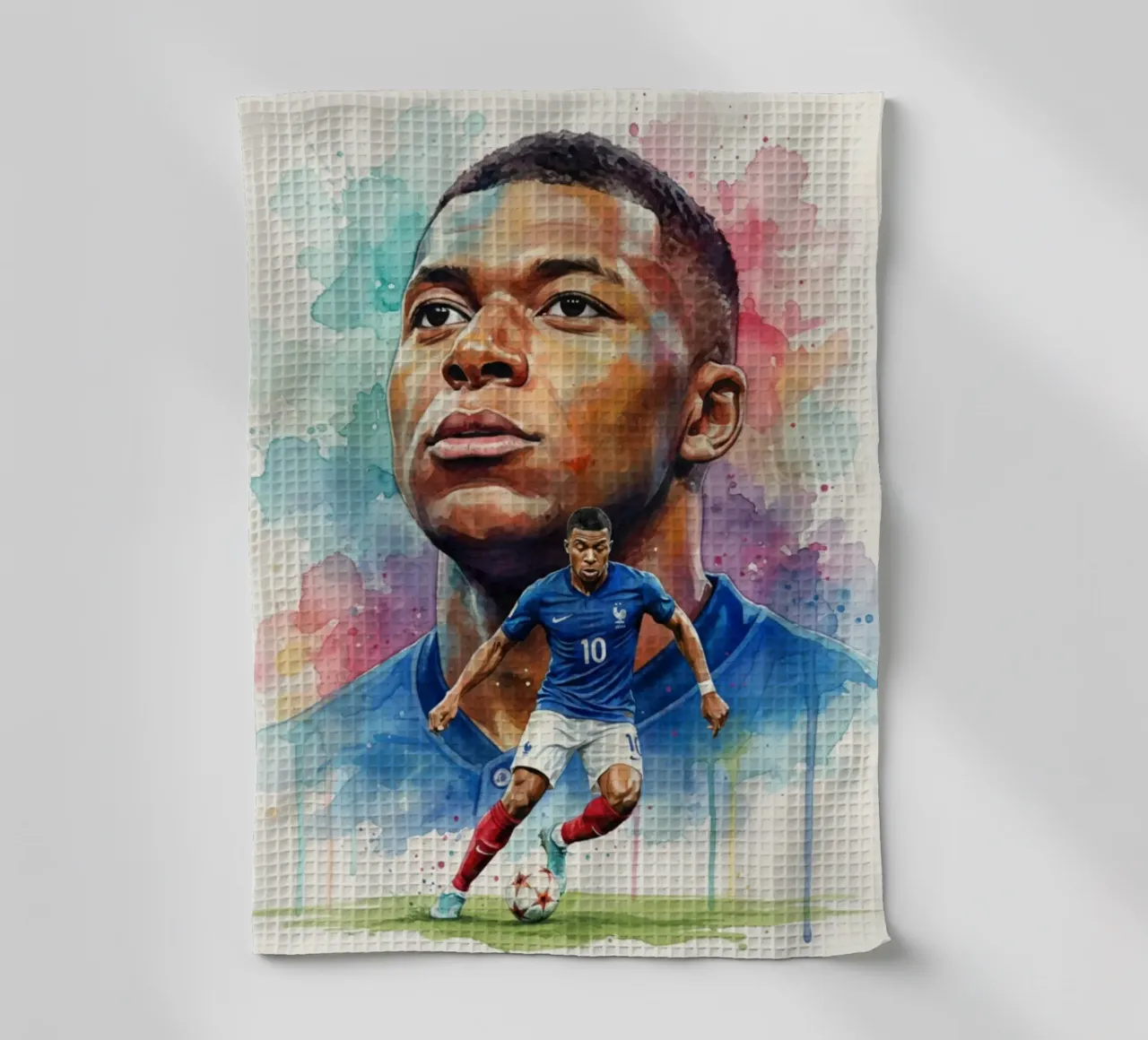 Mbappe art abstrait torchon de Kalis