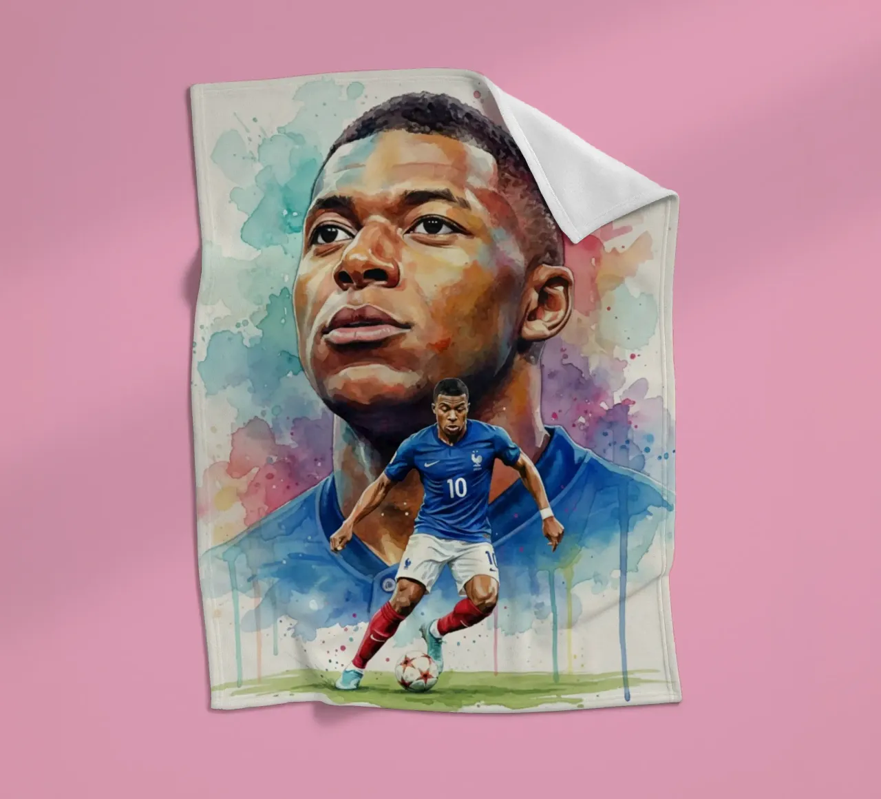 Arte astratta di Mbappe coperta in pile da Kalis