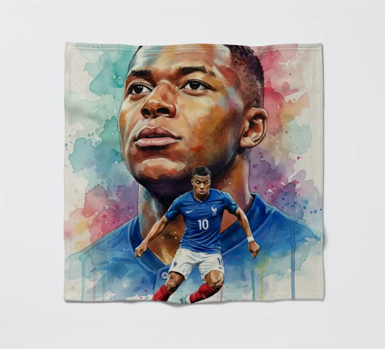 Arte astratta di Mbappe coperta in pile da Kalis