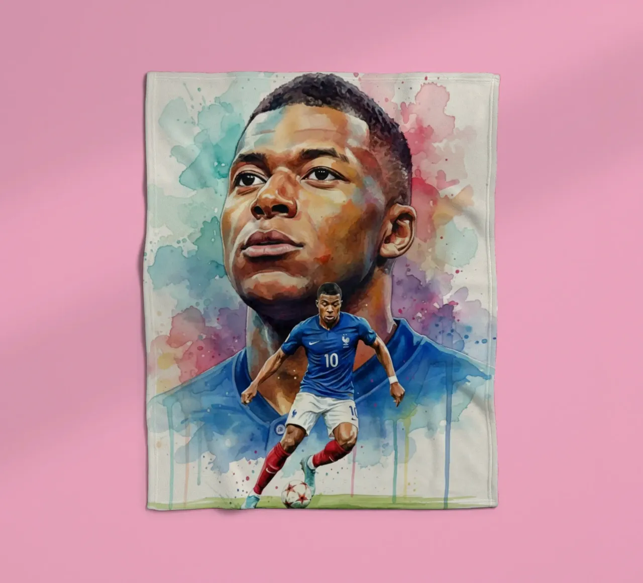 Arte astratta di Mbappe coperta in pile da Kalis