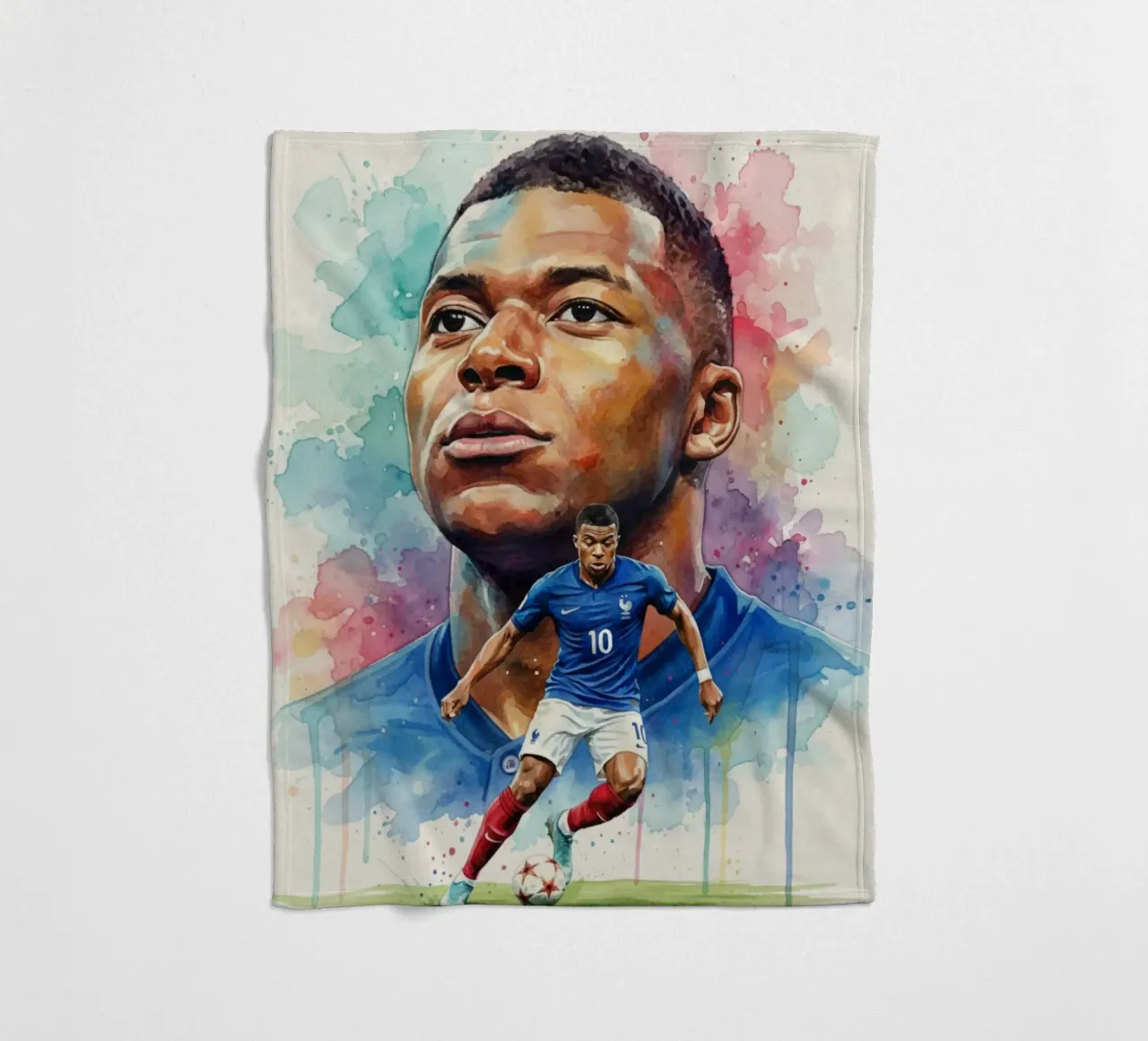 Arte astratta di Mbappe coperta in pile da Kalis
