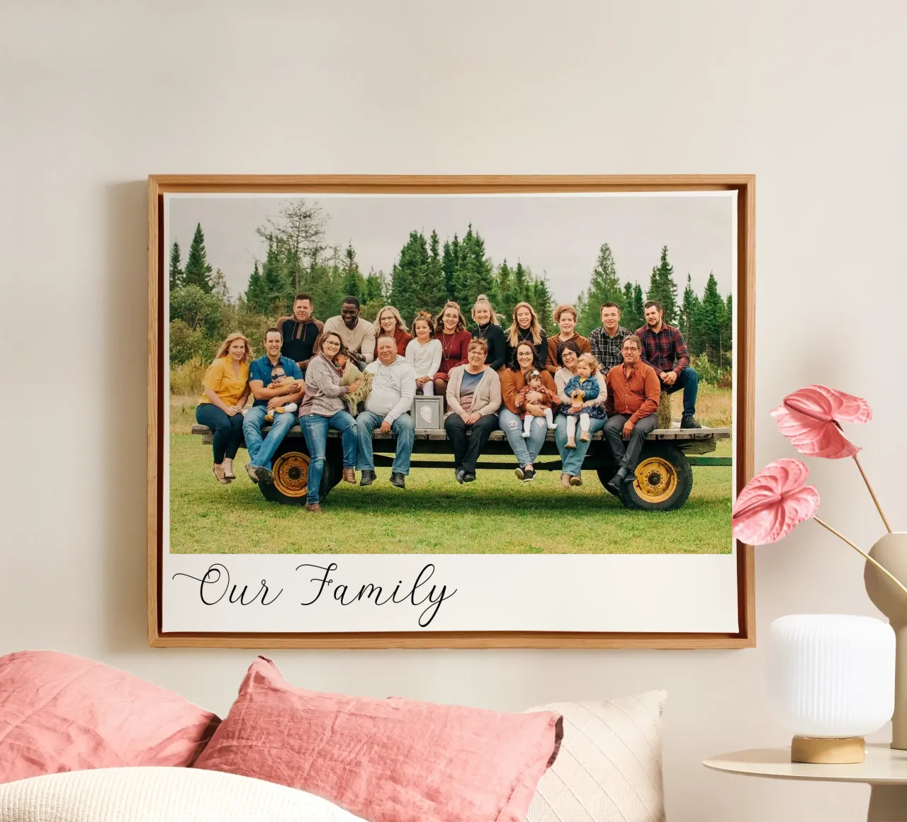 Personalized Our Family Custom Photo canvas with Floater frame by Shark Printables