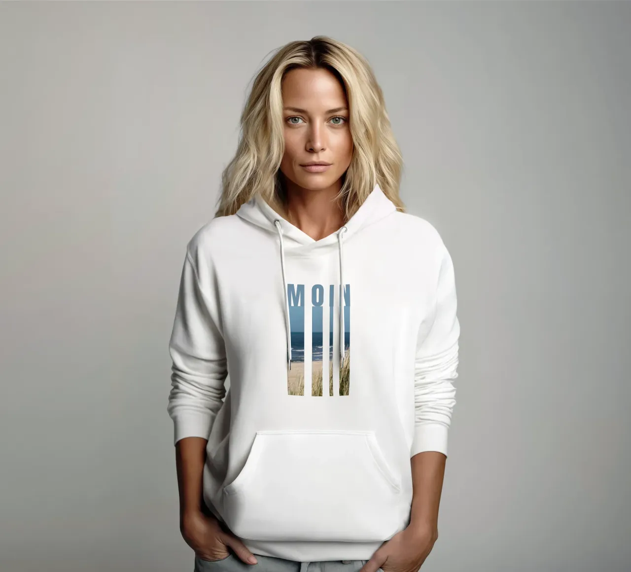 MOIN Strand Design - Salutations d'Allemagne du Nord avec vue sur la mer sweat à capuche de Fies&Fein