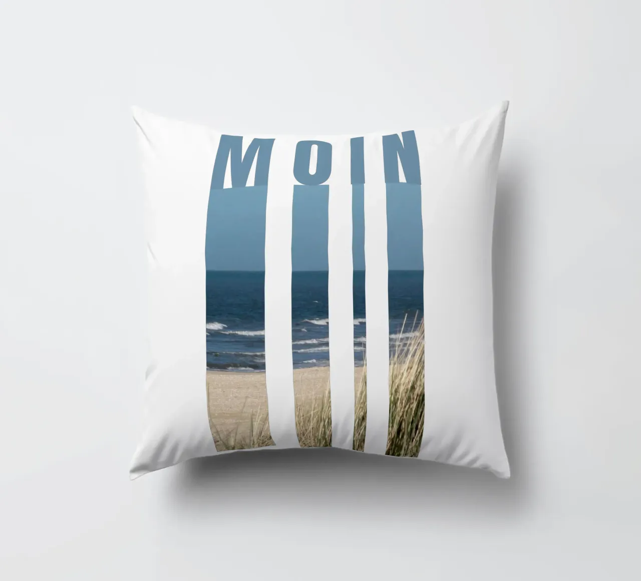 MOIN Strand Design - Saluto della Germania settentrionale con vista sul mare cuscino da Fies&Fein
