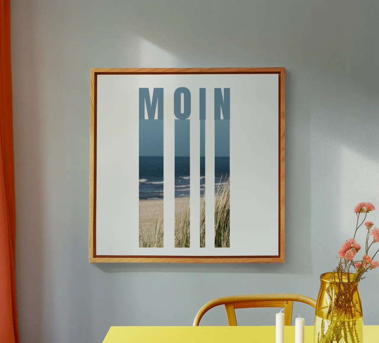 MOIN Strand Design – Norddeutscher Gruß mit Meerblick Acryl-Glas von Fies&Fein