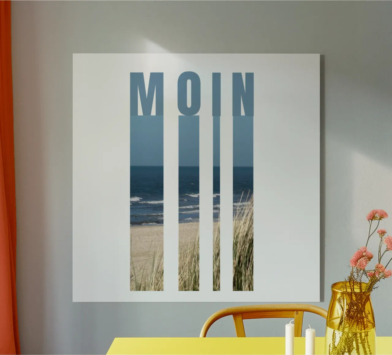 MOIN Strand Design – Norddeutscher Gruß mit Meerblick Acryl-Glas von Fies&Fein
