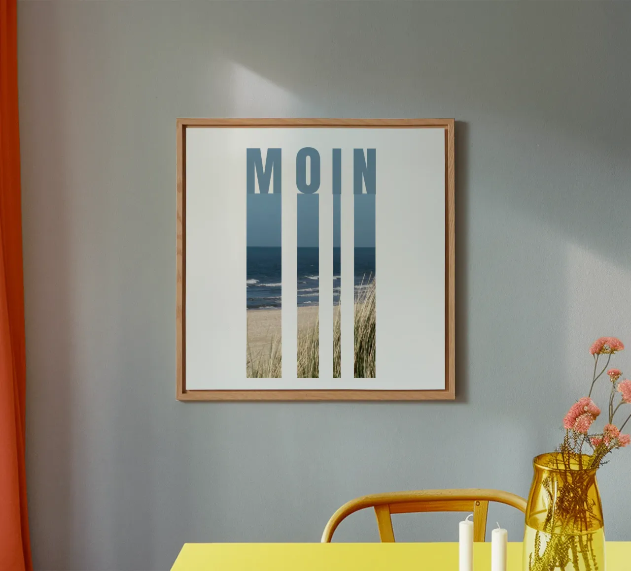MOIN Strand Design - Salutations d'Allemagne du Nord avec vue sur la mer panneau forex de Fies&Fein