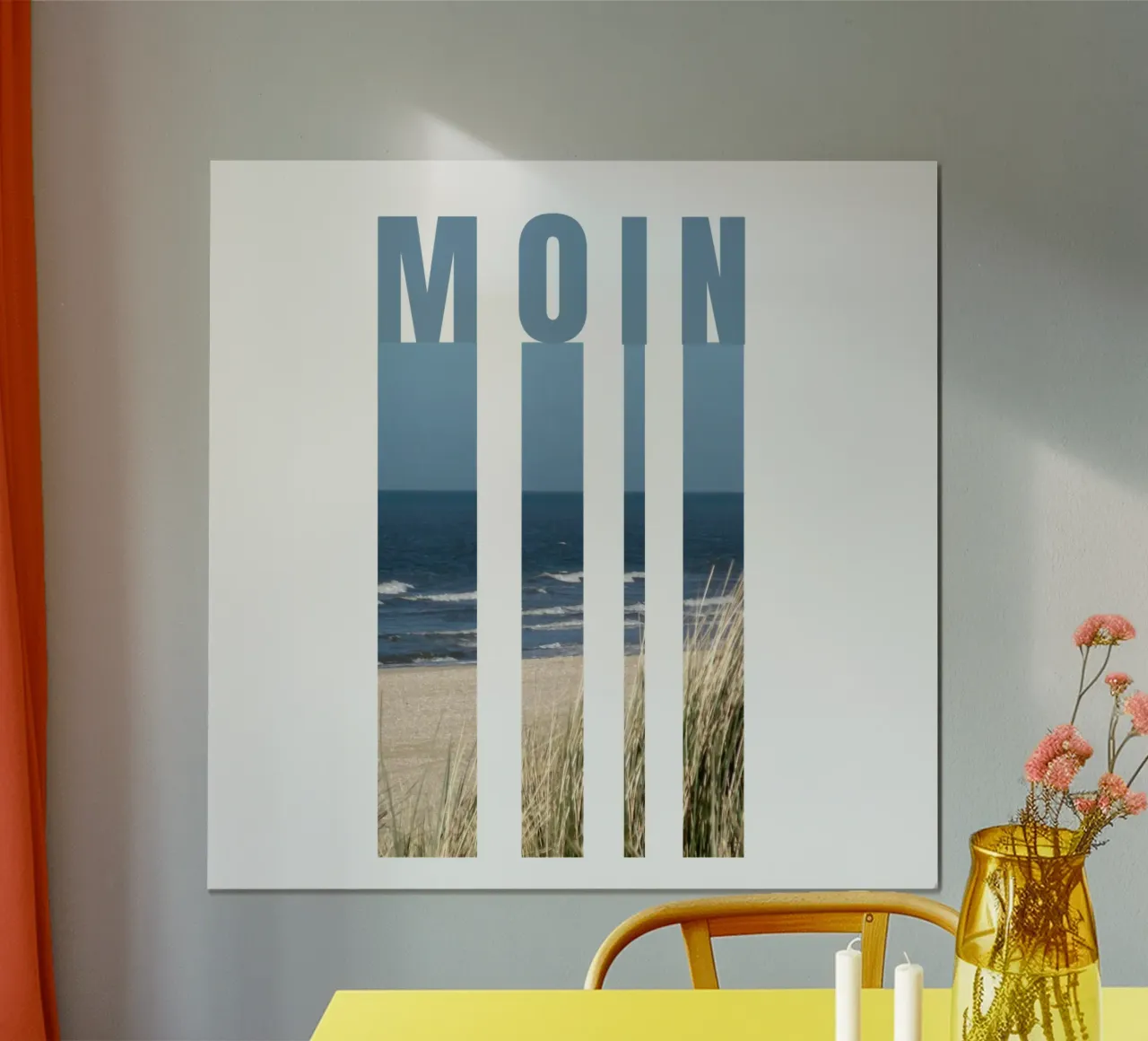 MOIN Strand Design - Saluto della Germania settentrionale con vista sul mare carta hahnemühle da Fies&Fein