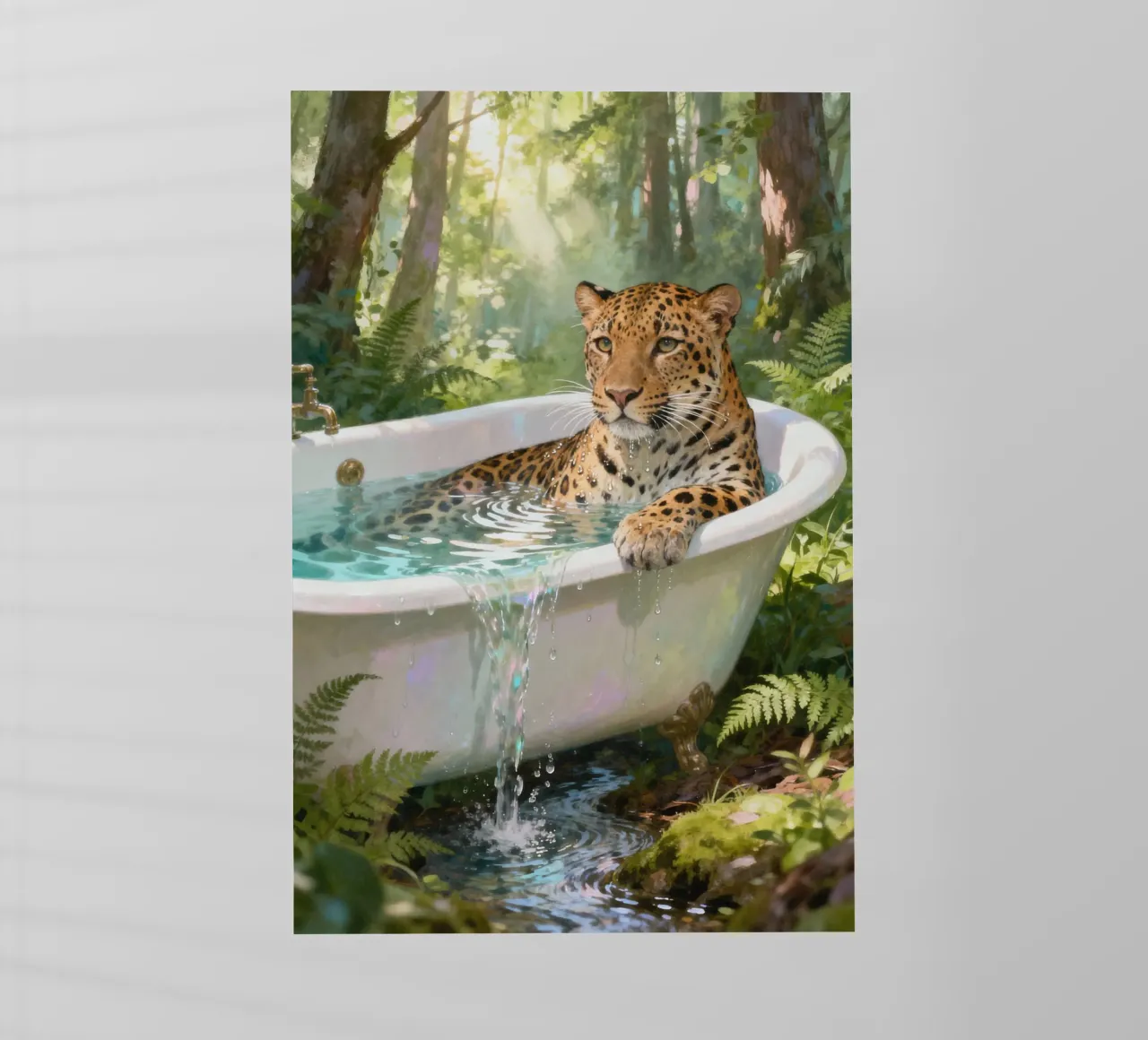 Leopard In the Bathtub pellicola backlit da Attaboy Dsgn