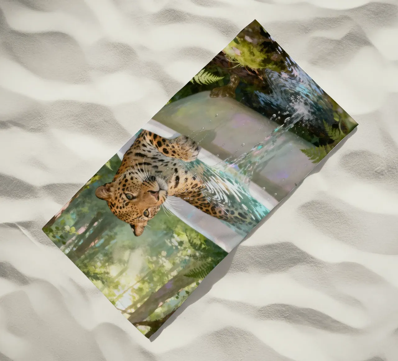 Leopard In the Bathtub telo mare da Attaboy Dsgn