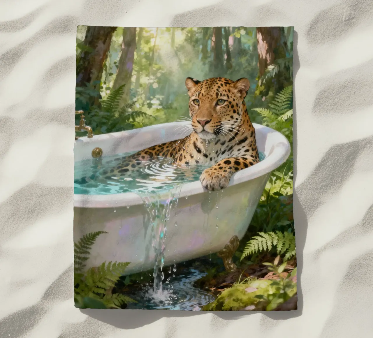 Leopard In the Bathtub telo mare da Attaboy Dsgn