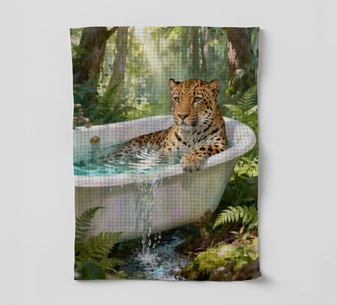 Leopard In the Bathtub canovaccio da cucina da Attaboy Dsgn