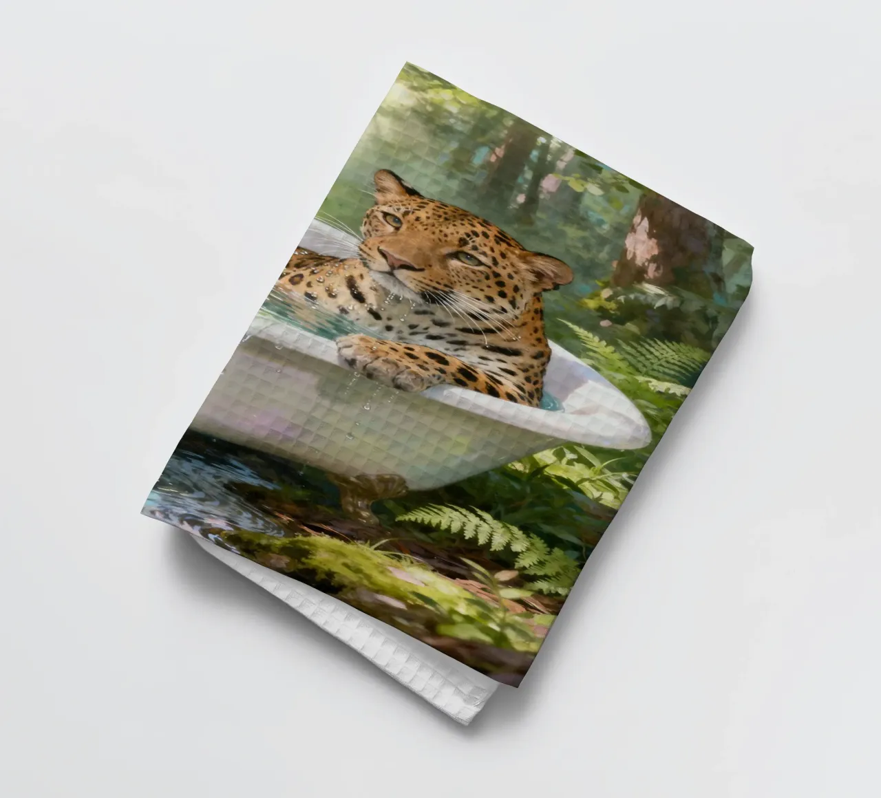 Leopard In the Bathtub canovaccio da cucina da Attaboy Dsgn