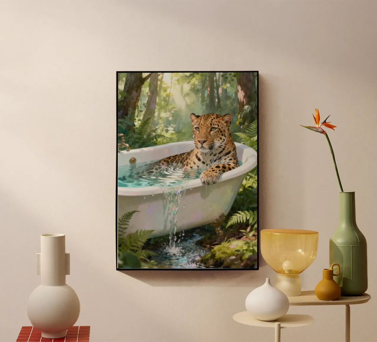 Leopard In the Bathtub plexiglass da Attaboy Dsgn
