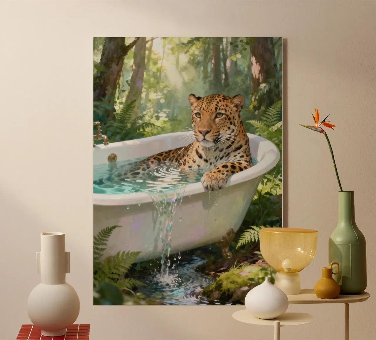 Leopard In the Bathtub plexiglass da Attaboy Dsgn