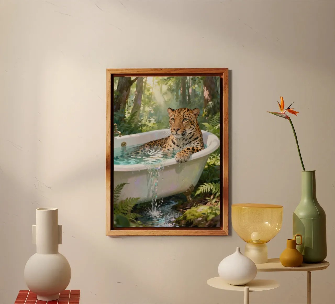Leopard In the Bathtub alluminio dibond da Attaboy Dsgn