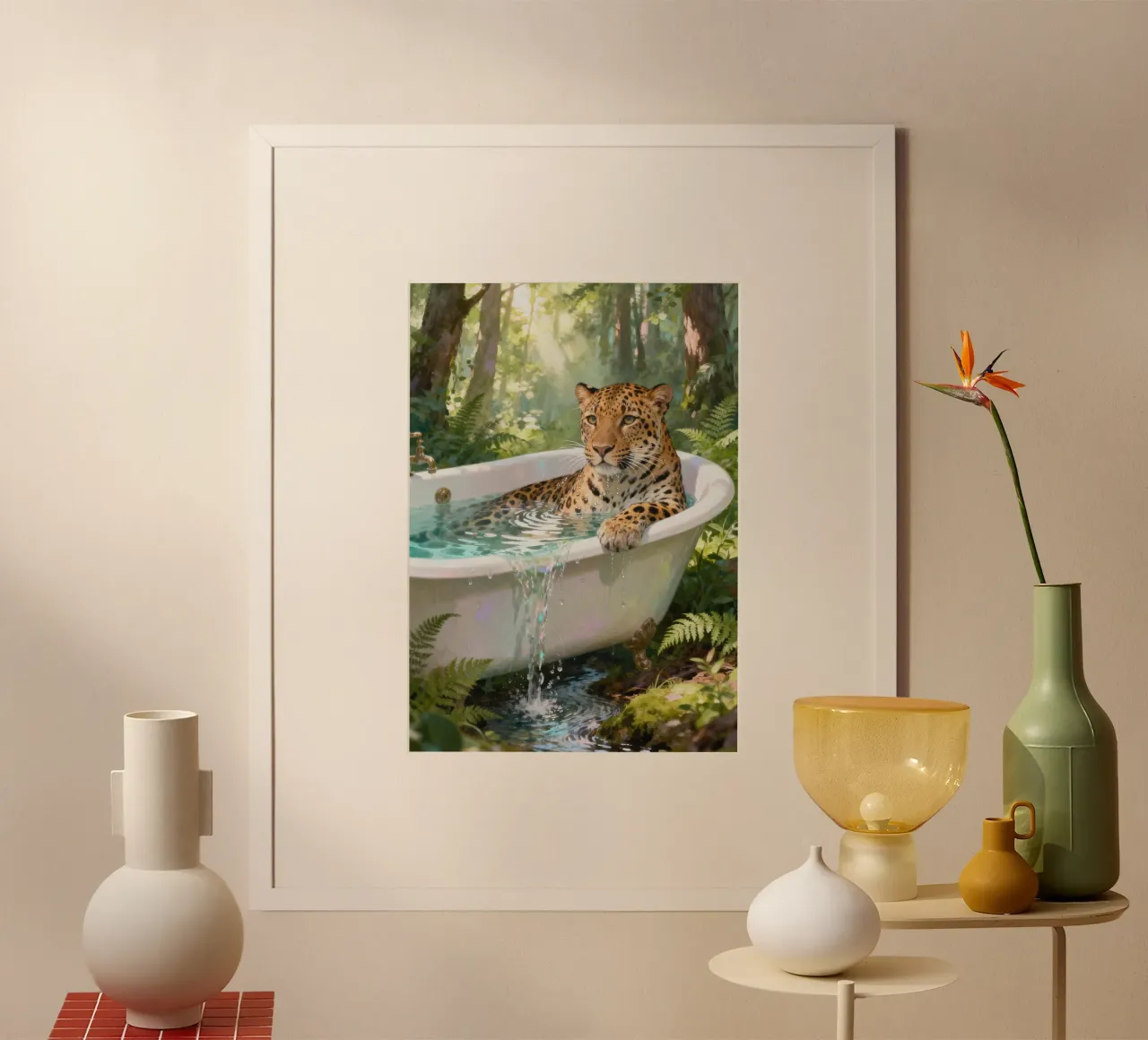 Leopard In the Bathtub carta hahnemühle da Attaboy Dsgn