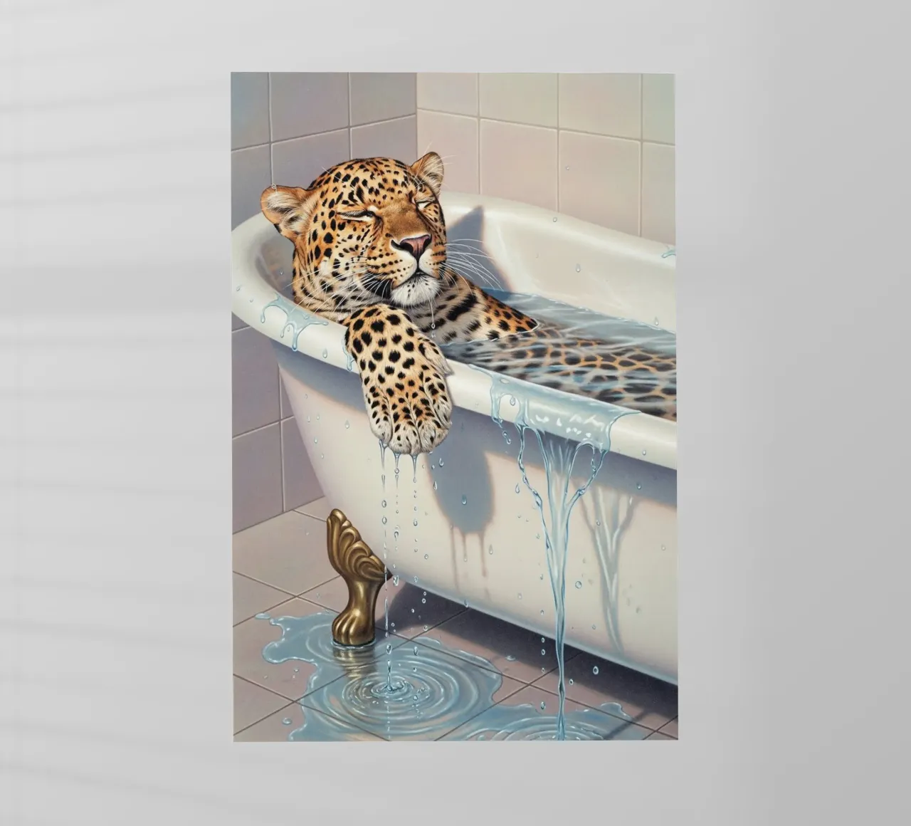 Wild Serenity Leopard Bathtub pellicola backlit da Attaboy Dsgn