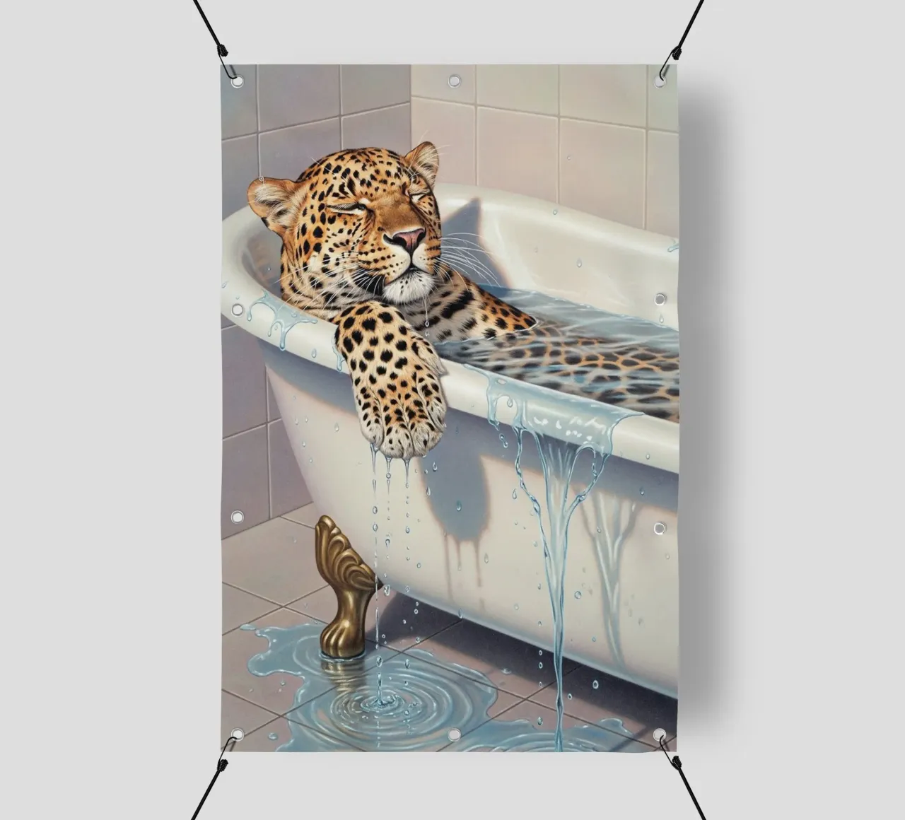 Wild Serenity Leopard Bathtub telo in pvc da Attaboy Dsgn