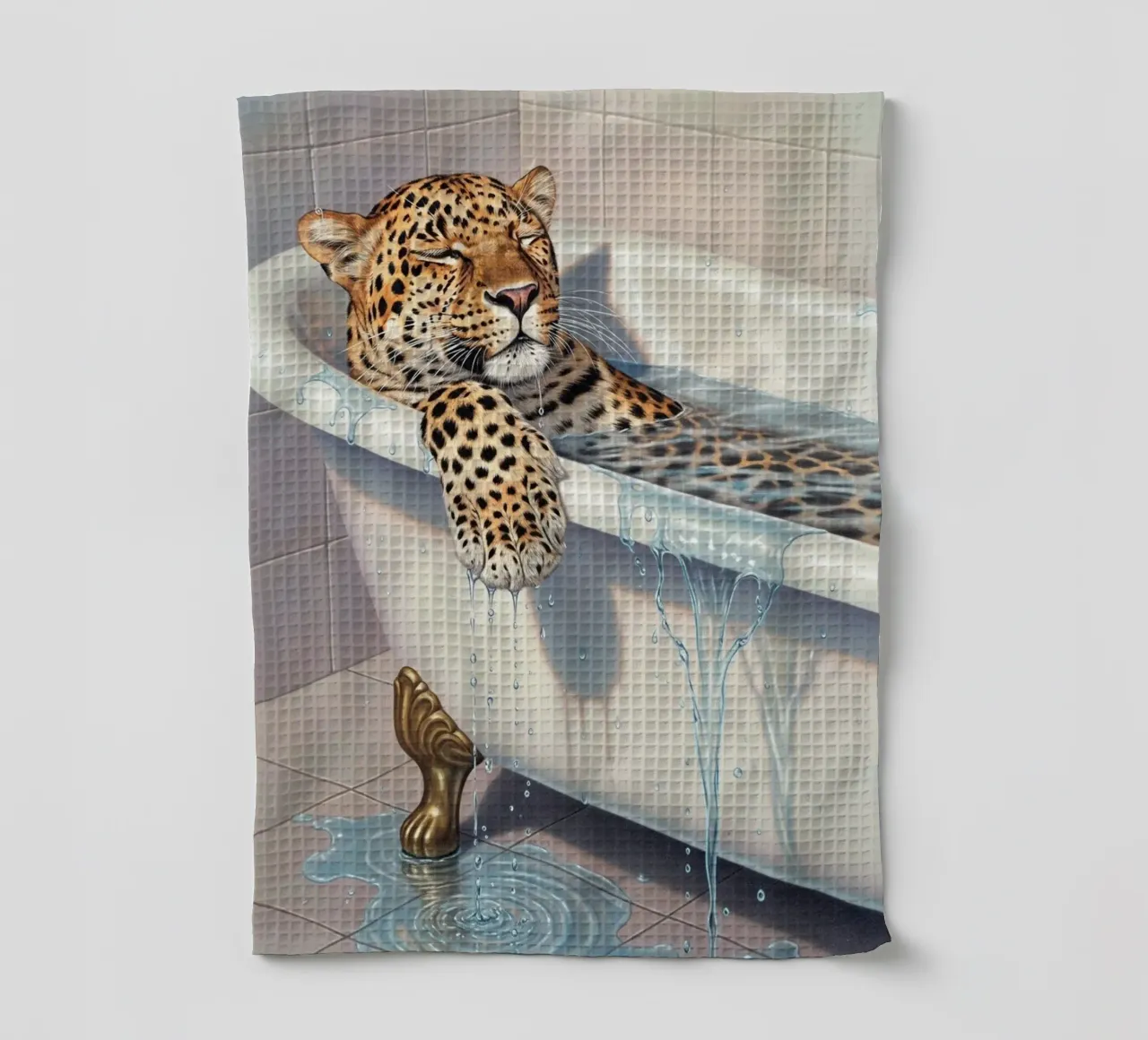 Wild Serenity Leopard Bathtub canovaccio da cucina da Attaboy Dsgn