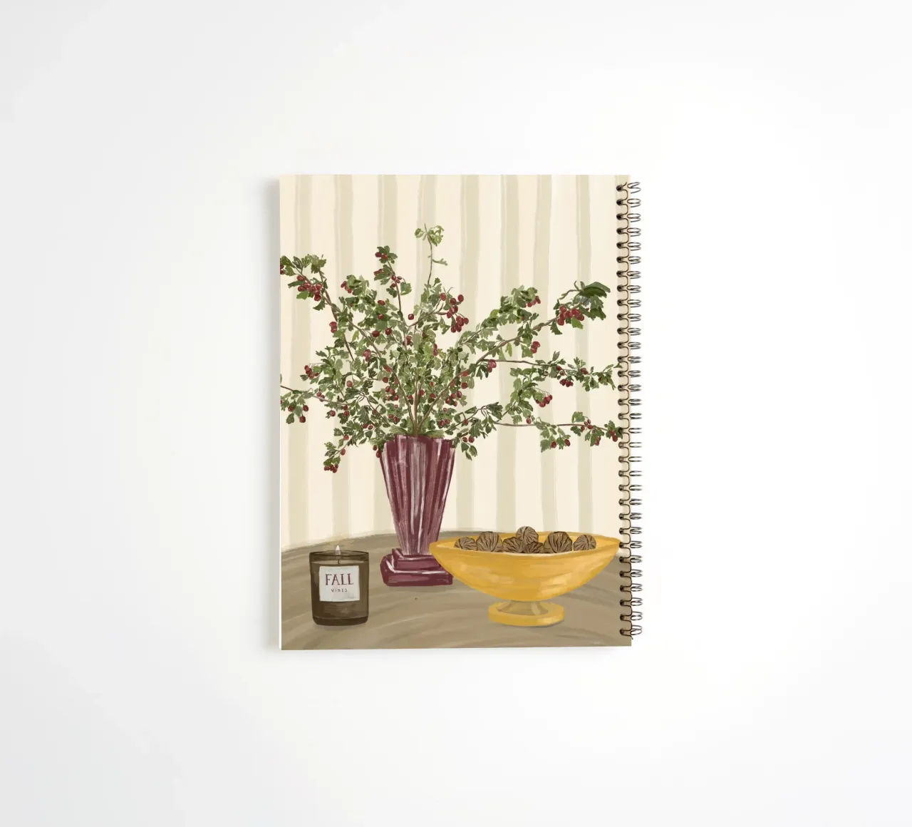 fall vibes spiral notebook by herzundpapier