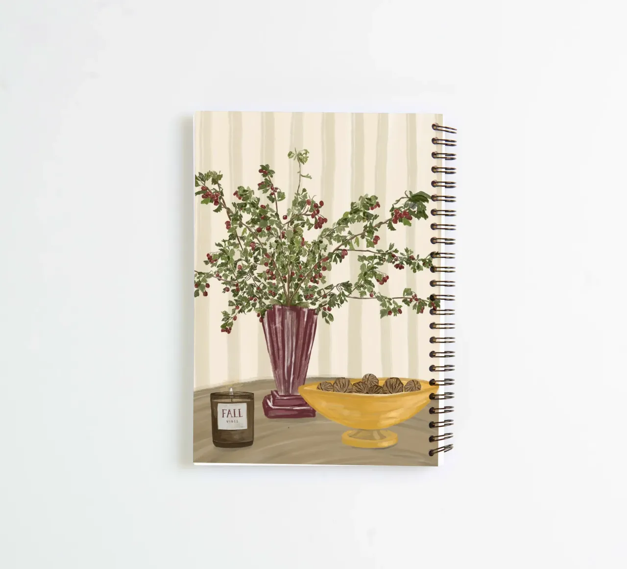 fall vibes spiral notebook by herzundpapier
