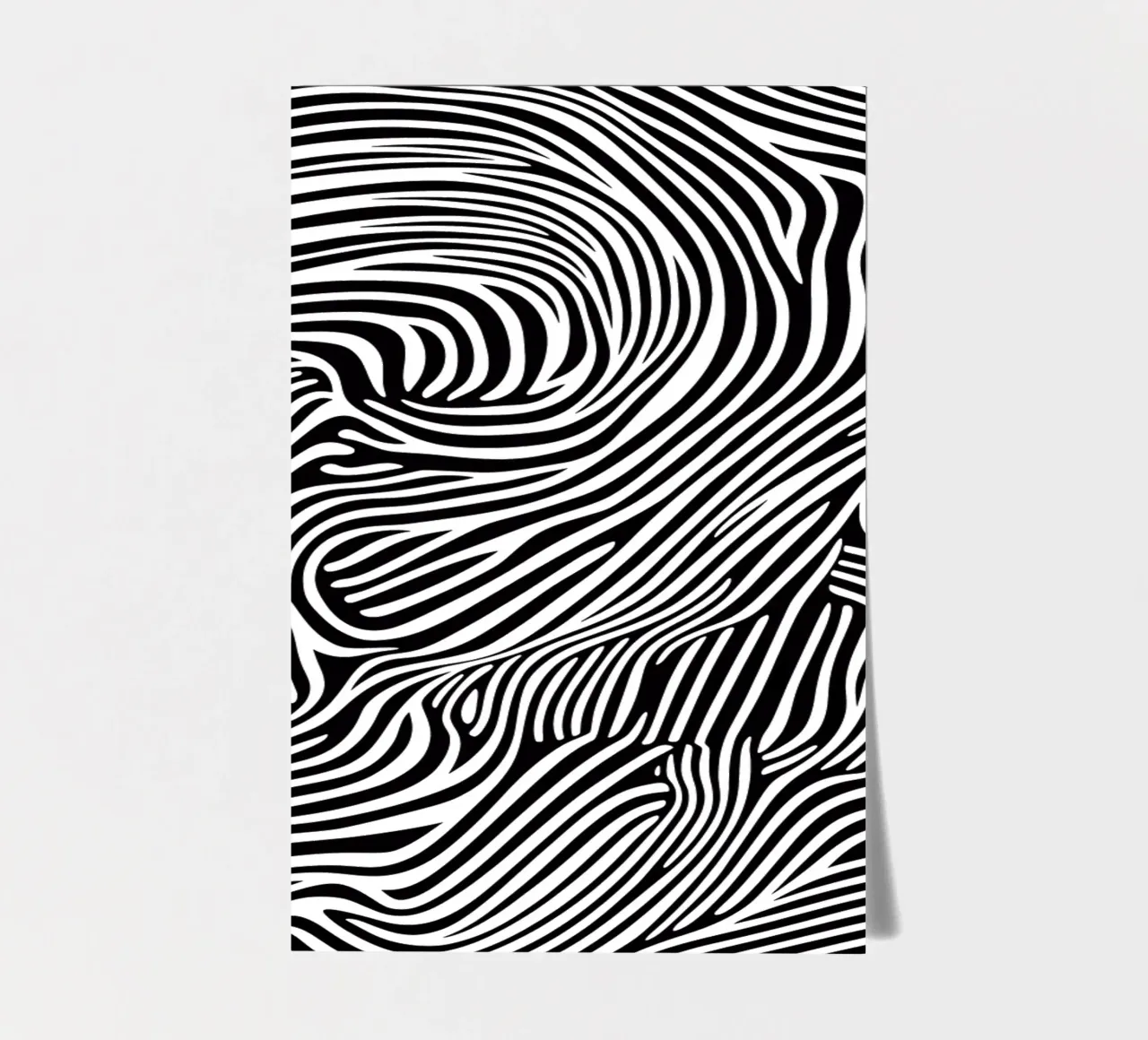Psychedelic lines Art in black and white sticker sheet by Autofocus