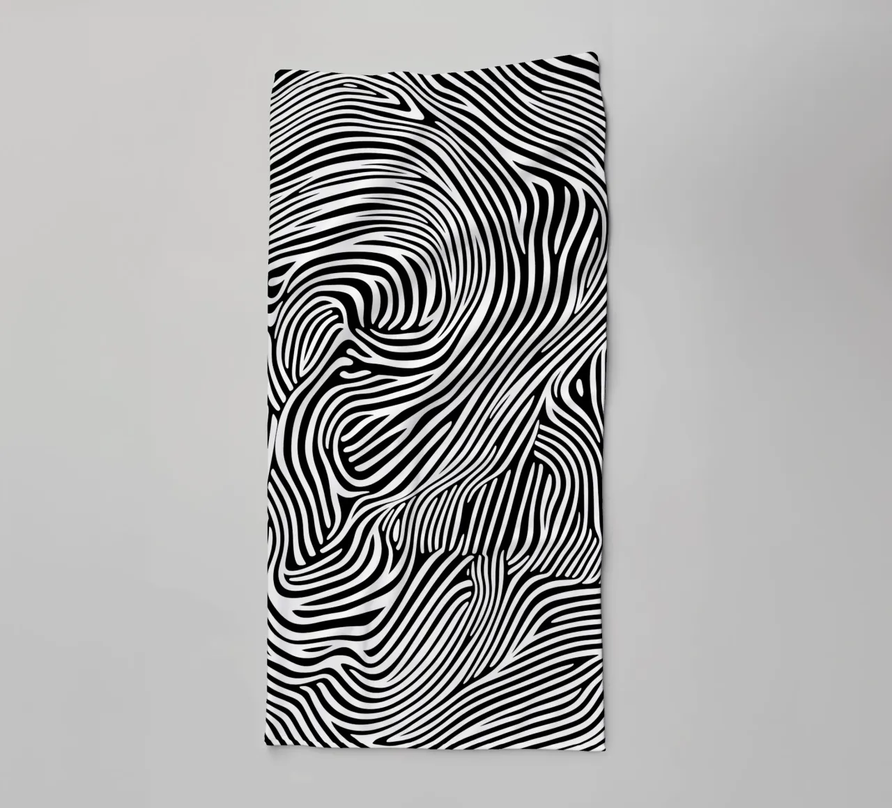 Psychedelic lines Art in black and white towel by Autofocus