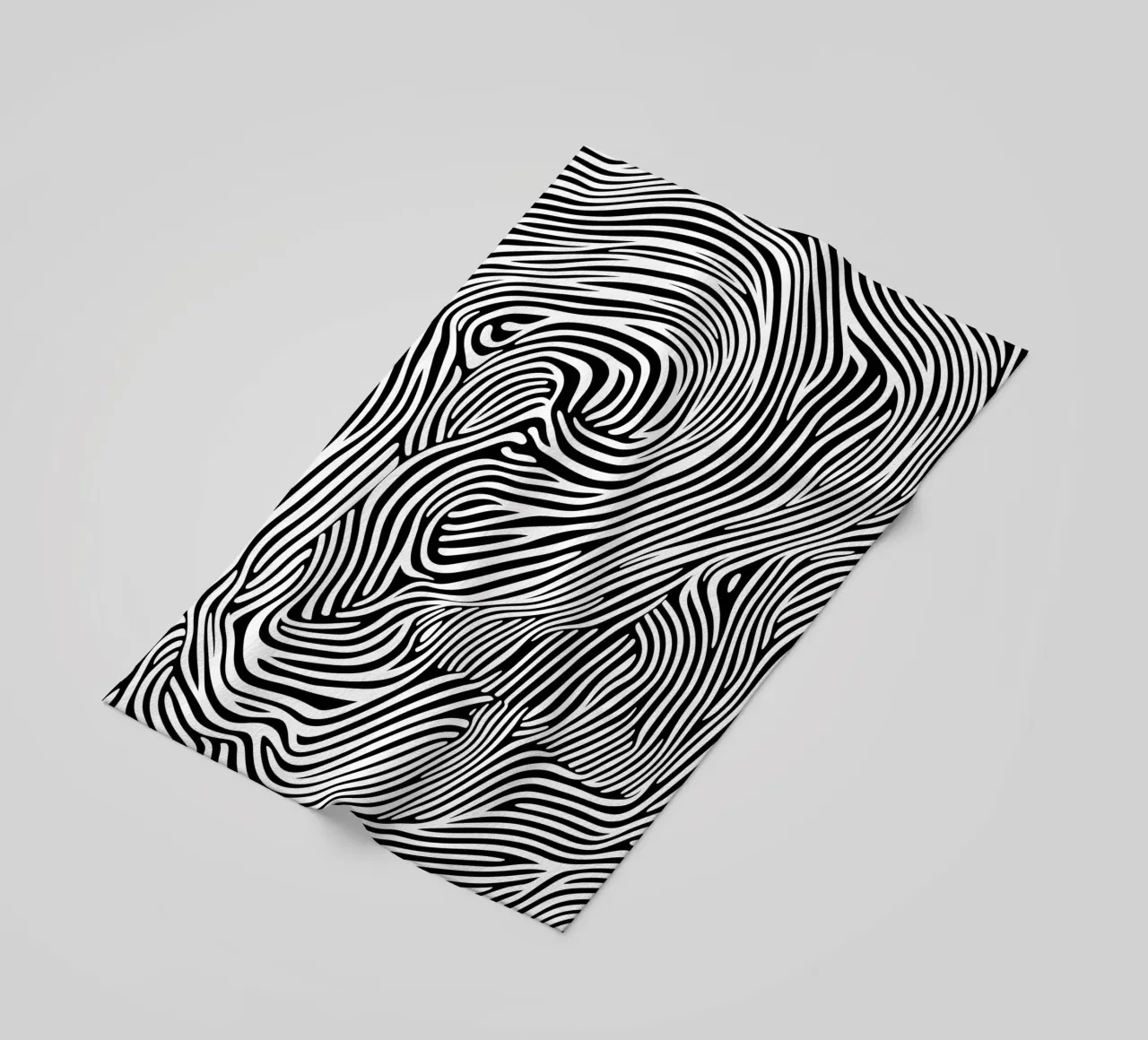 Psychedelic lines Art in black and white beach towel by Autofocus