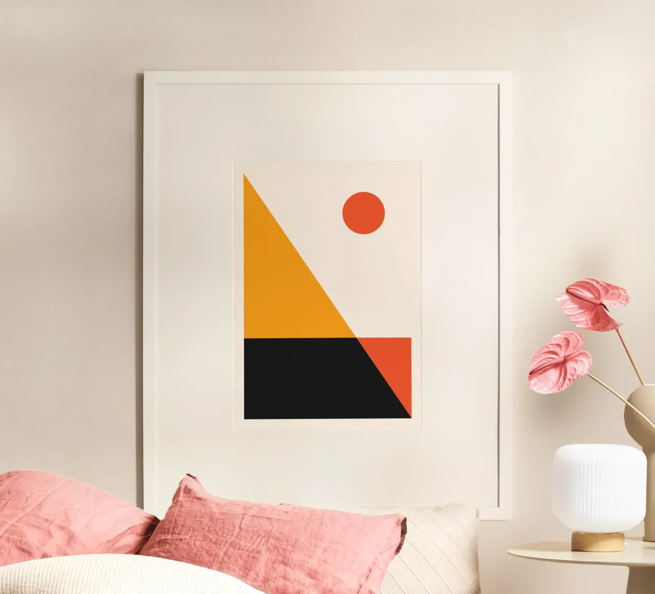Minimalist Sunset Abstract Print Geometric Color Block Art hahnemühle by Grungeo