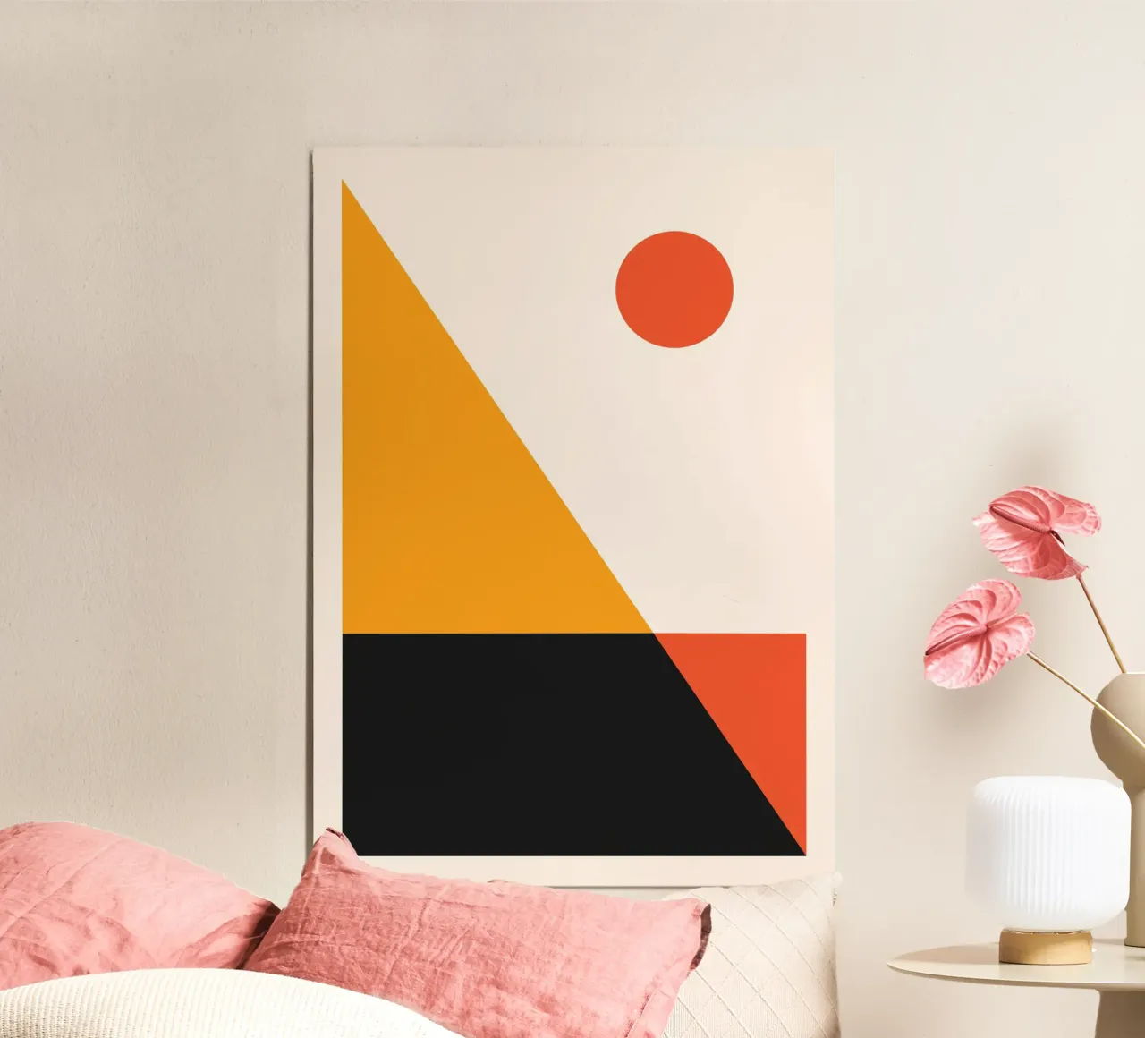 Minimalist Sunset Abstract Print Geometric Color Block Art hahnemühle by Grungeo